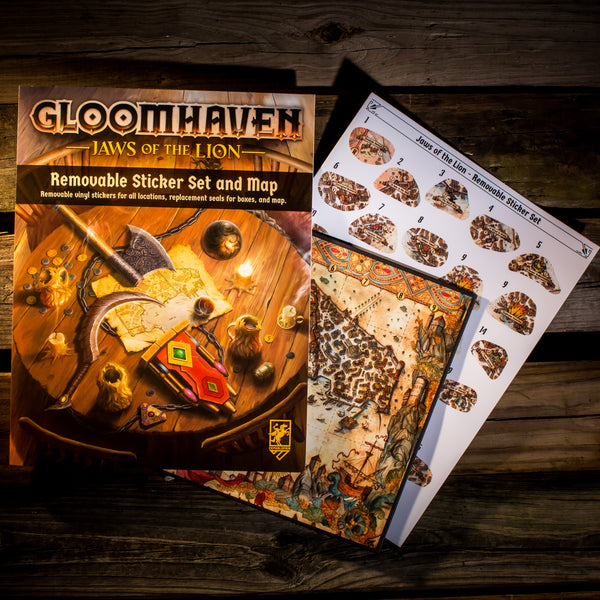 Gloomhaven: Jaws of the Lion Removable Sticker Set & Map